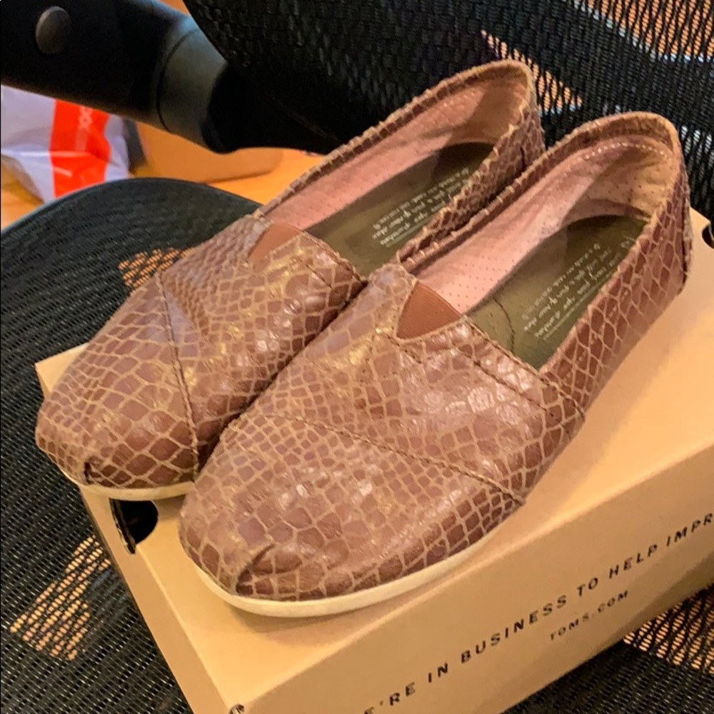 Toms crocodile slip ons